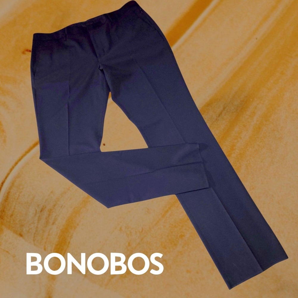 Bonobos Mens Slim Fit Marzotto Italian Wool Dress Pants Navy Blue 40x37UH